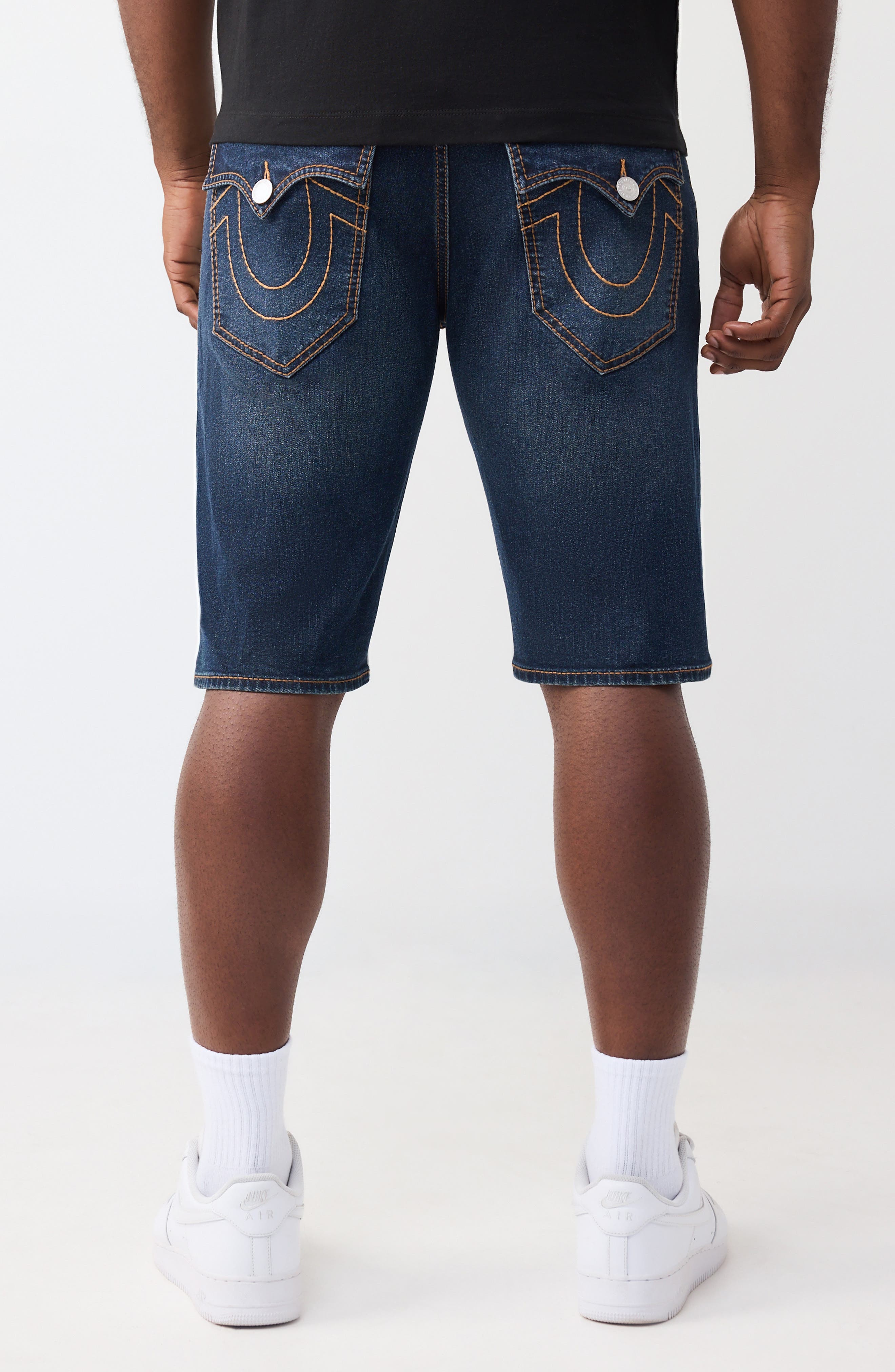 True Religion Ricky T-Flap Pocket Denim Shorts