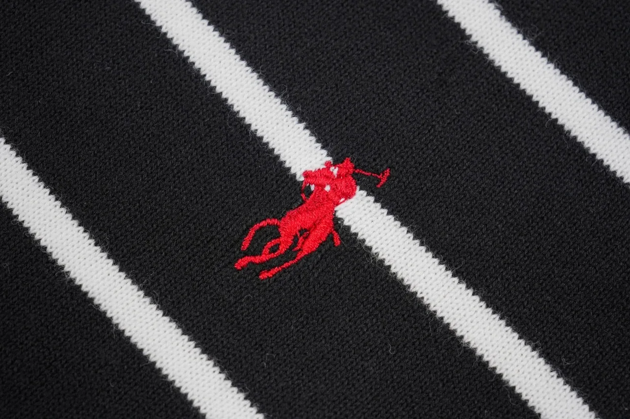 Ralph Lauren Black Stripe Pony Embroidered Knit T-Shirt product photo from LabelPicks