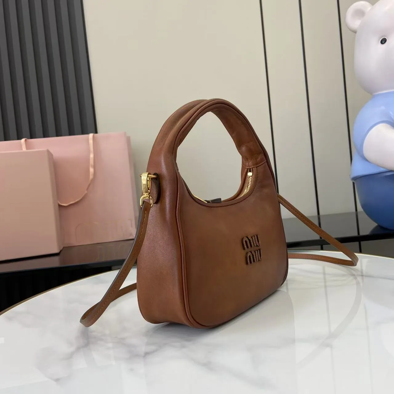 Miu Miu Brown Calfskin Hobo Bag product photo from LabelPicks