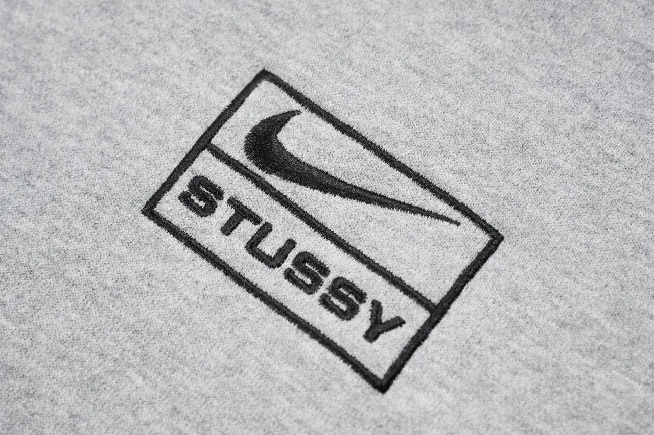 Nike Grey Embroidered Logo Fleece Hoodie product photo from LabelPicks