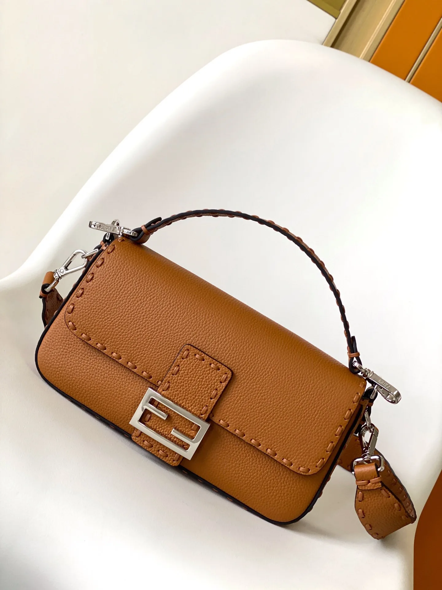 Fendi Grained Leather Shoulder Bag product photo from LabelPicks