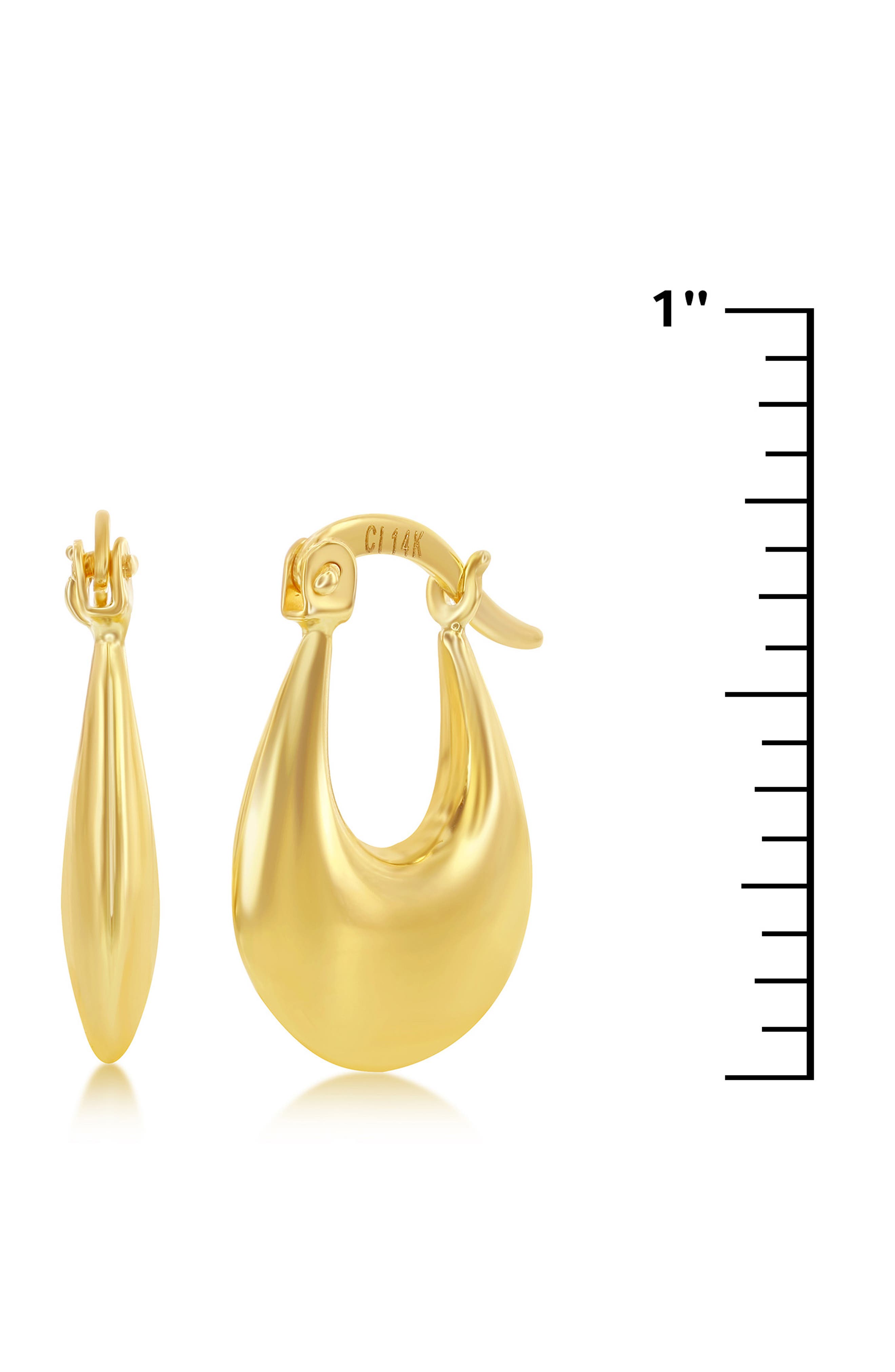SIMONA 14K Gold Puffed Hoop Earrings