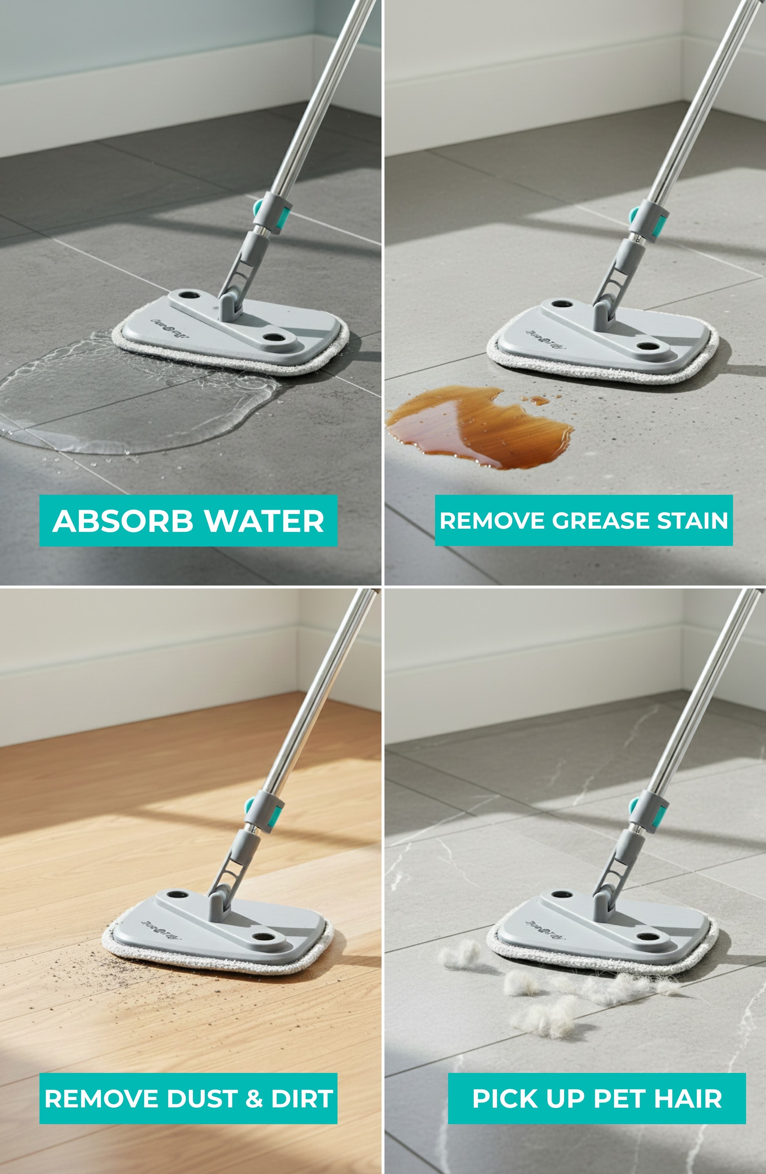TRUE AND TIDY 4-Pack Microfiber Mop Pad