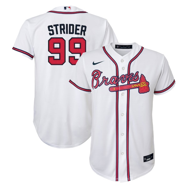 Spencer Strider Atlanta Braves Nike Youth Home Replica Player Jersey - White