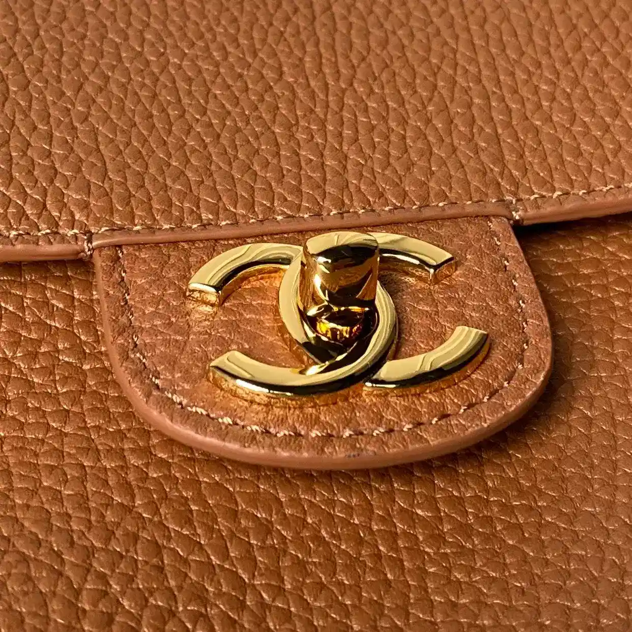Chanel Classic Flap Gold Grained Leather Shoulder Bag product photo from LabelPicks