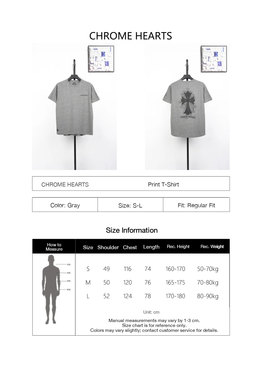 Chrome Hearts Grey Black Cross Arrowhead T-Shirt product photo from LabelPicks
