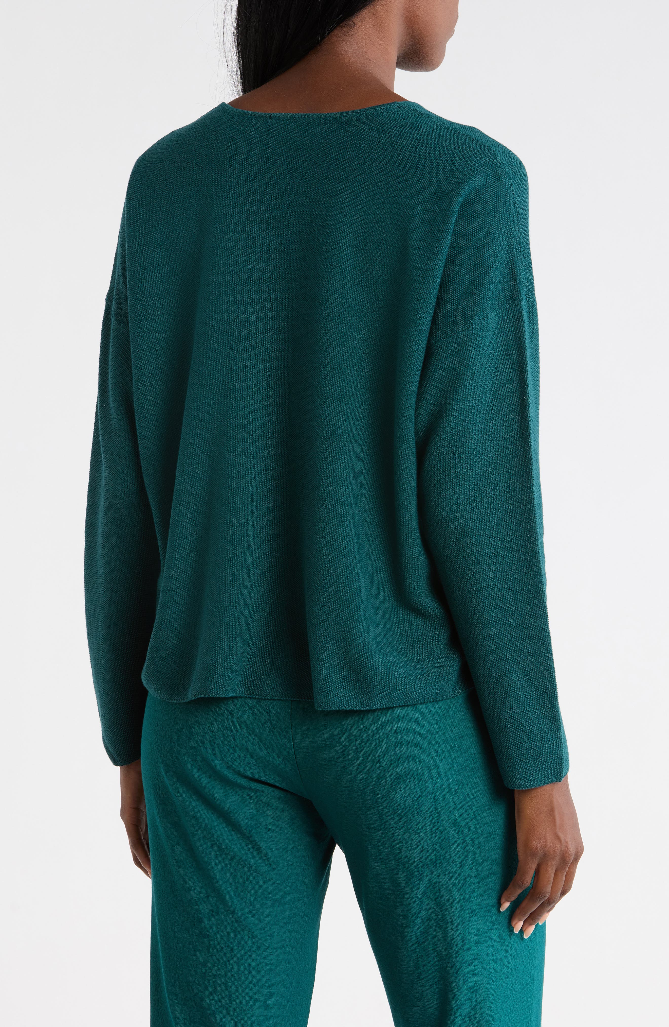 Eileen Fisher Organic Linen & Organic Cotton V-Neck Sweater