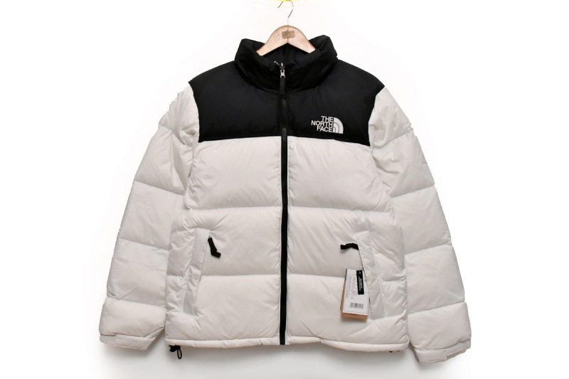 The North Face Splicing White And Black Long-sleeved down jacket