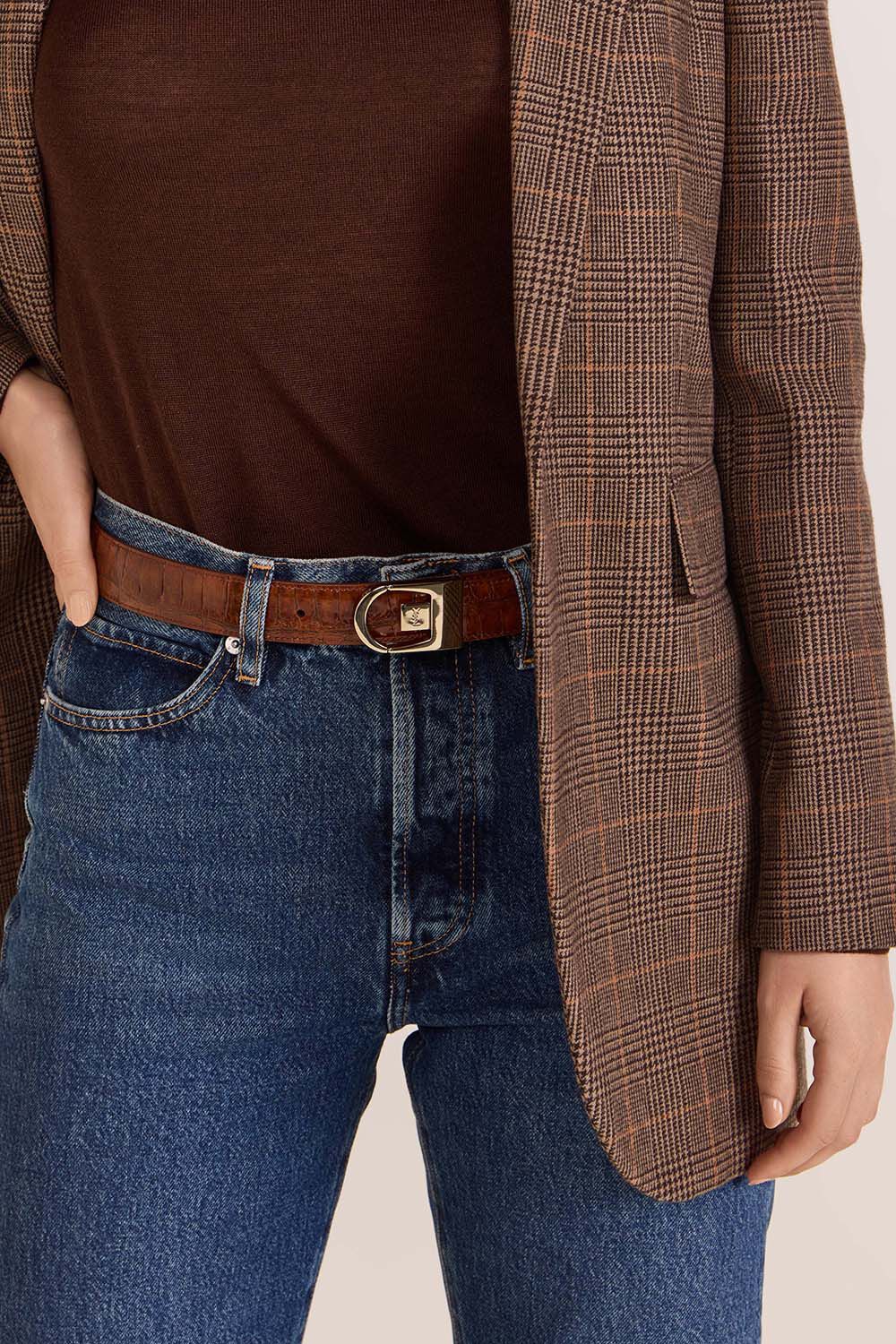 SAINT LAURENT חגורה דו צדדית