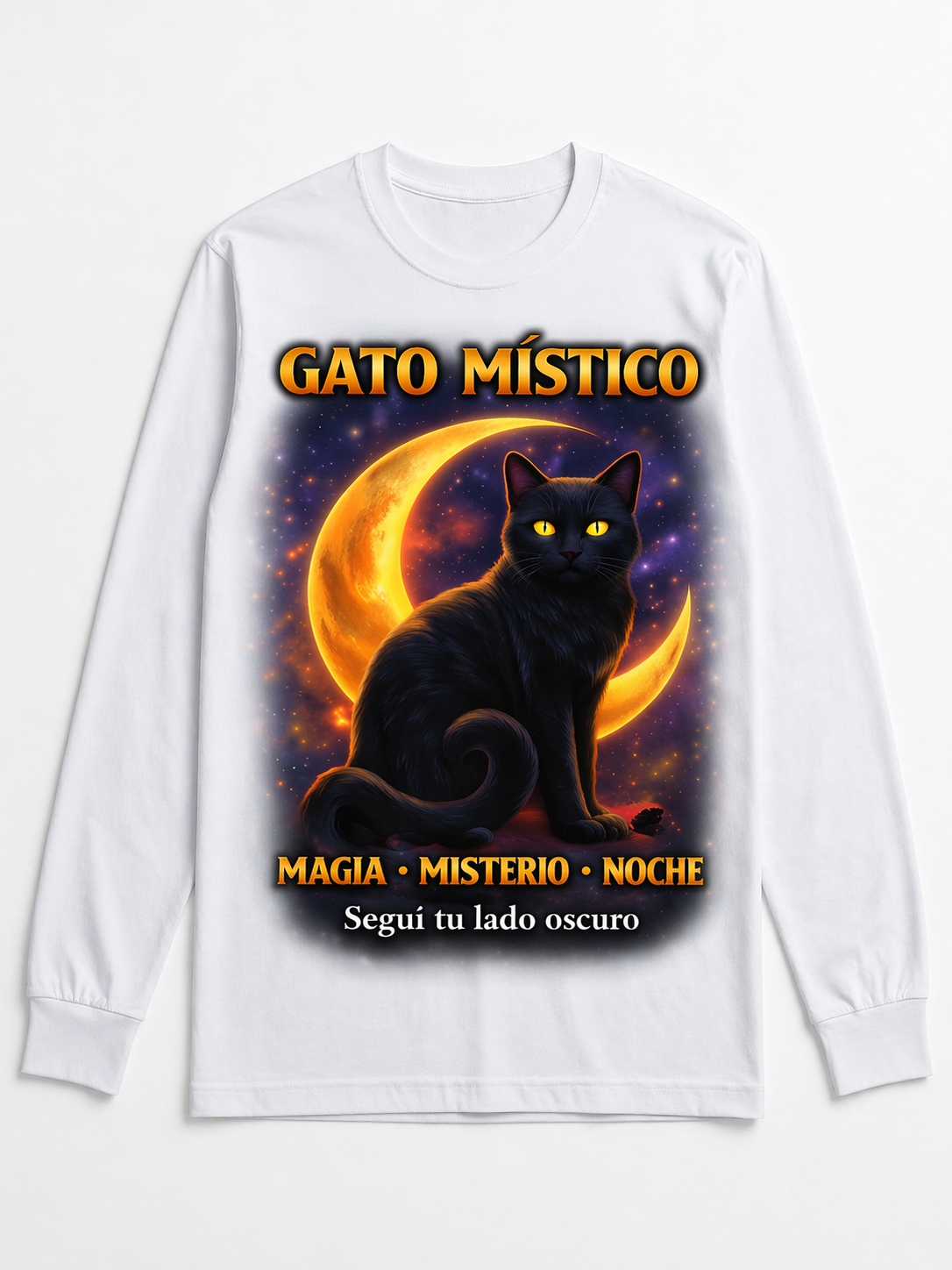 Remera Gato Místico – Luna y Noche