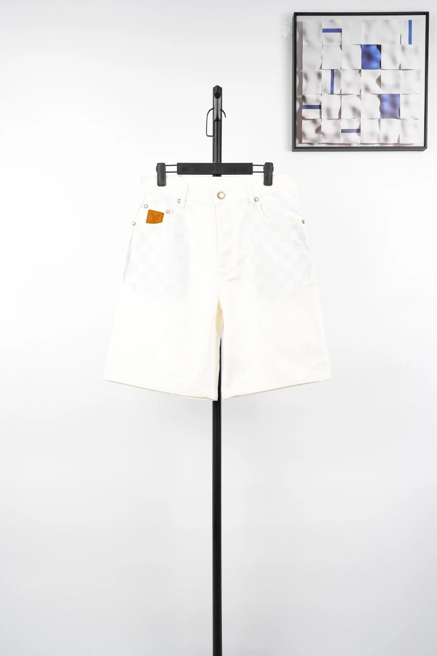 Louis Vuitton Off White Back Pocket Stitch Monogram Denim Shorts product photo from LabelPicks