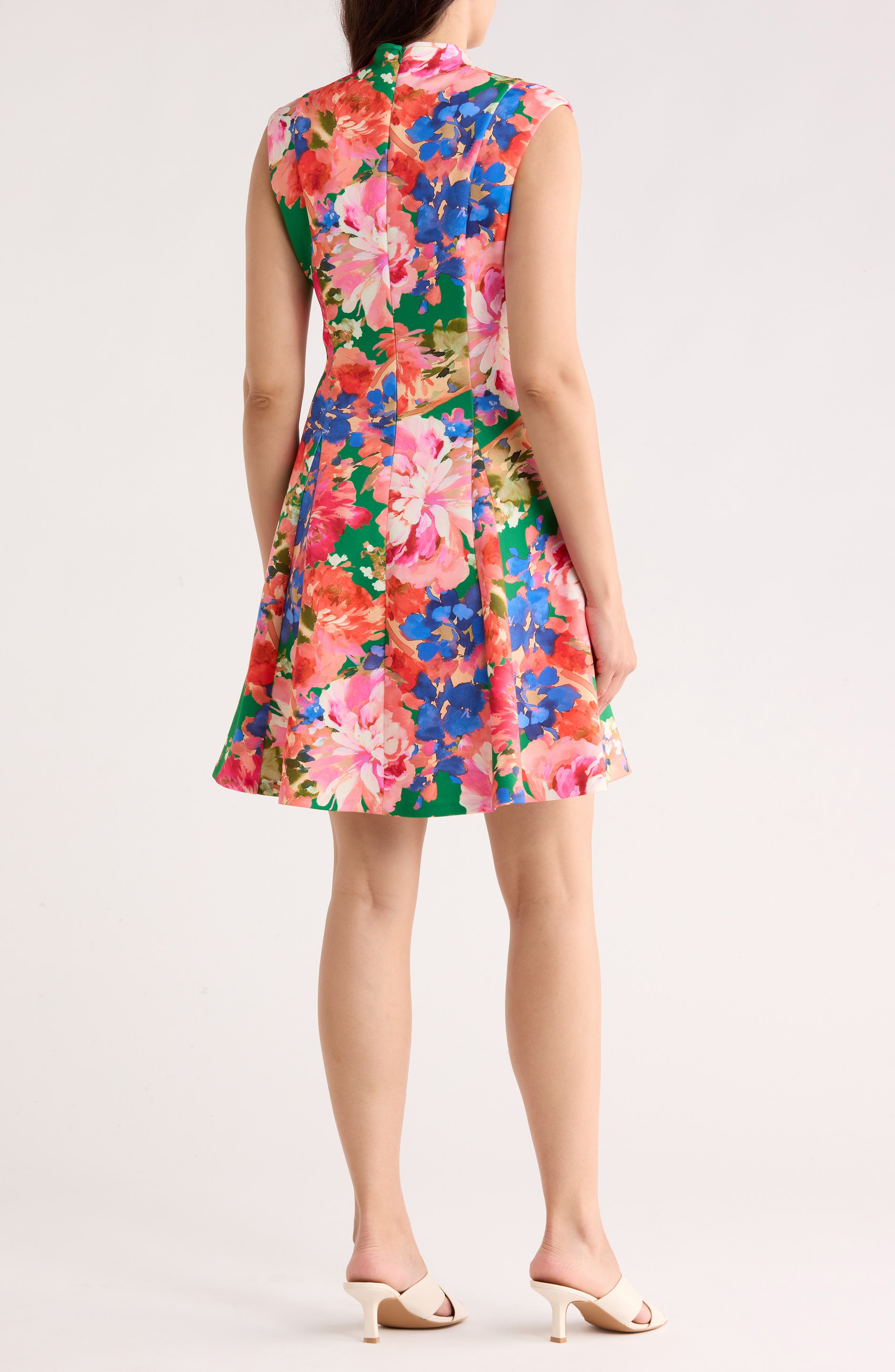 Vince Camuto Floral Sleeveless Scuba Fit & Flare Dress