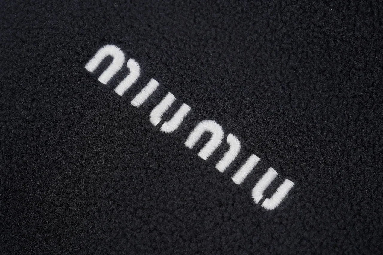Miu Miu Black Fur Collar Embroidered Down Jacket product photo from LabelPicks