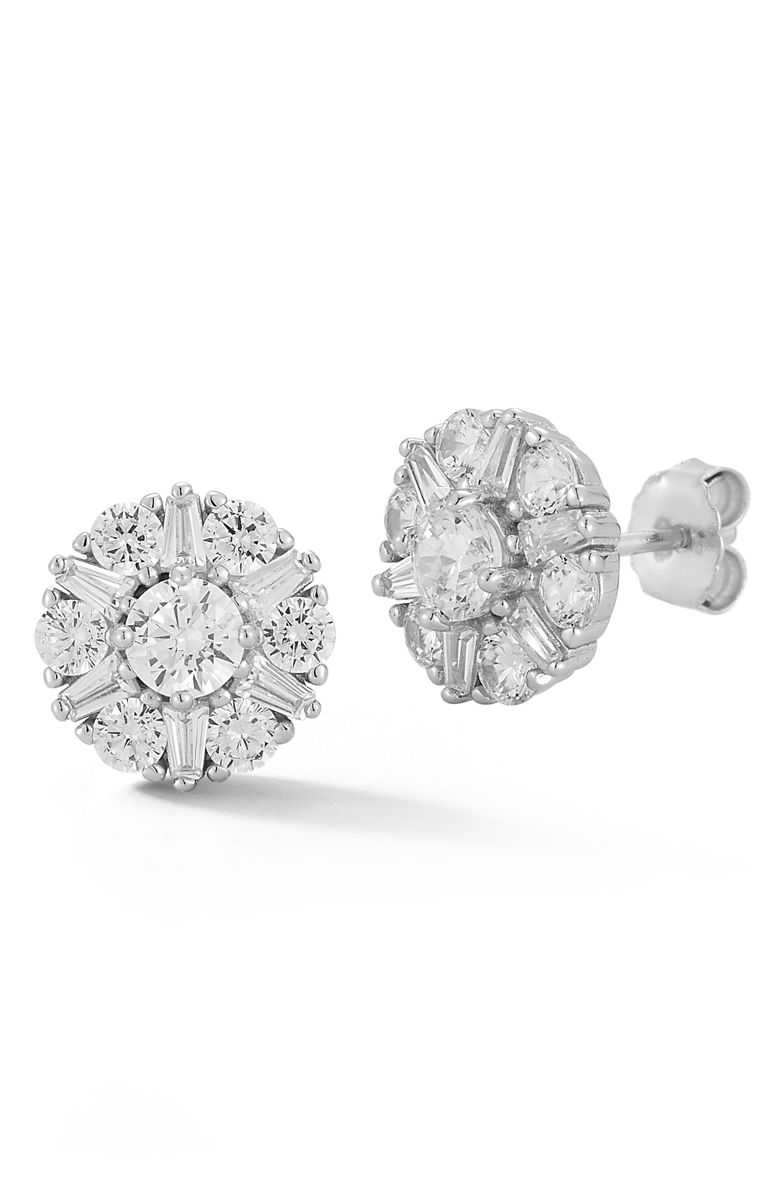 GLAZE JEWELRY Cubic Zirconia Cluster Stud Earrings