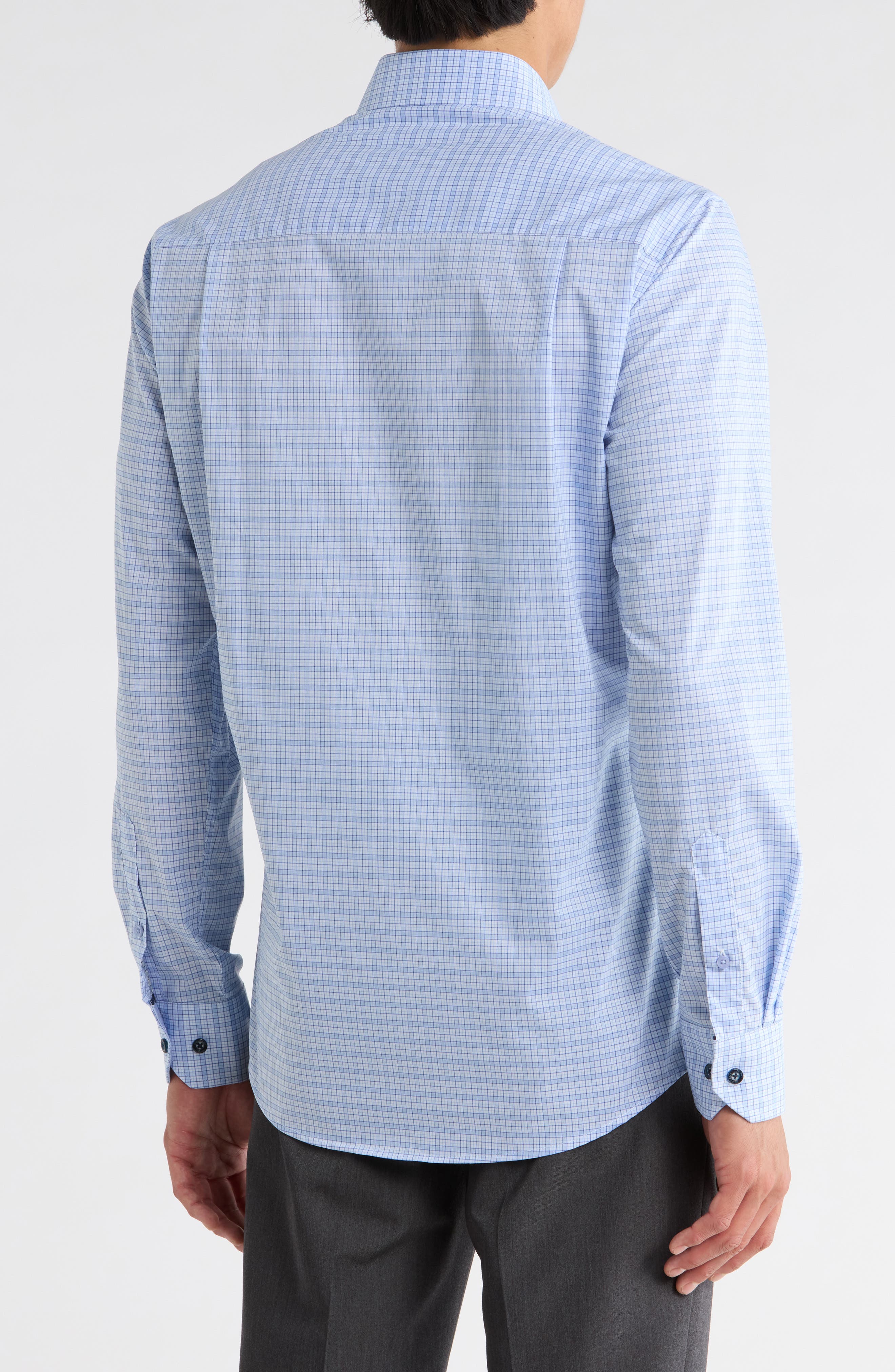 Duchamp Plaid Print Slim Fit Dress Shirt