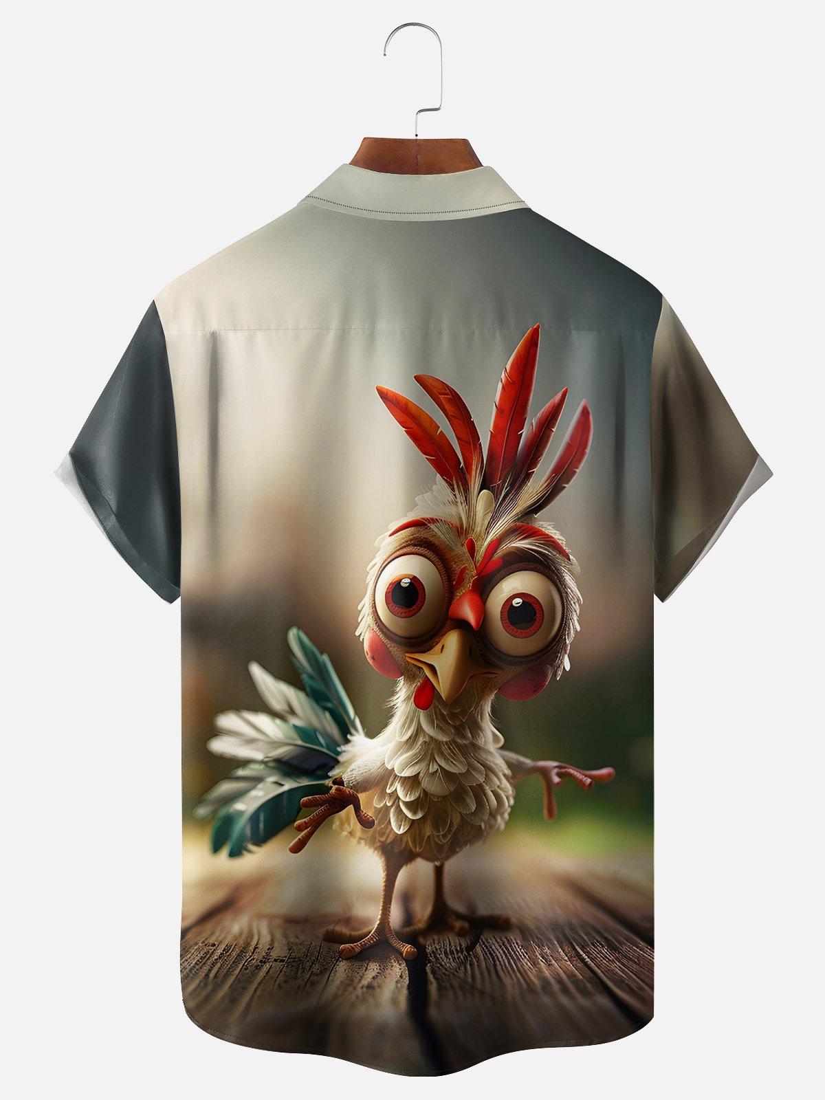 Moisture-Wicking Fun Chicken Print Shirt
