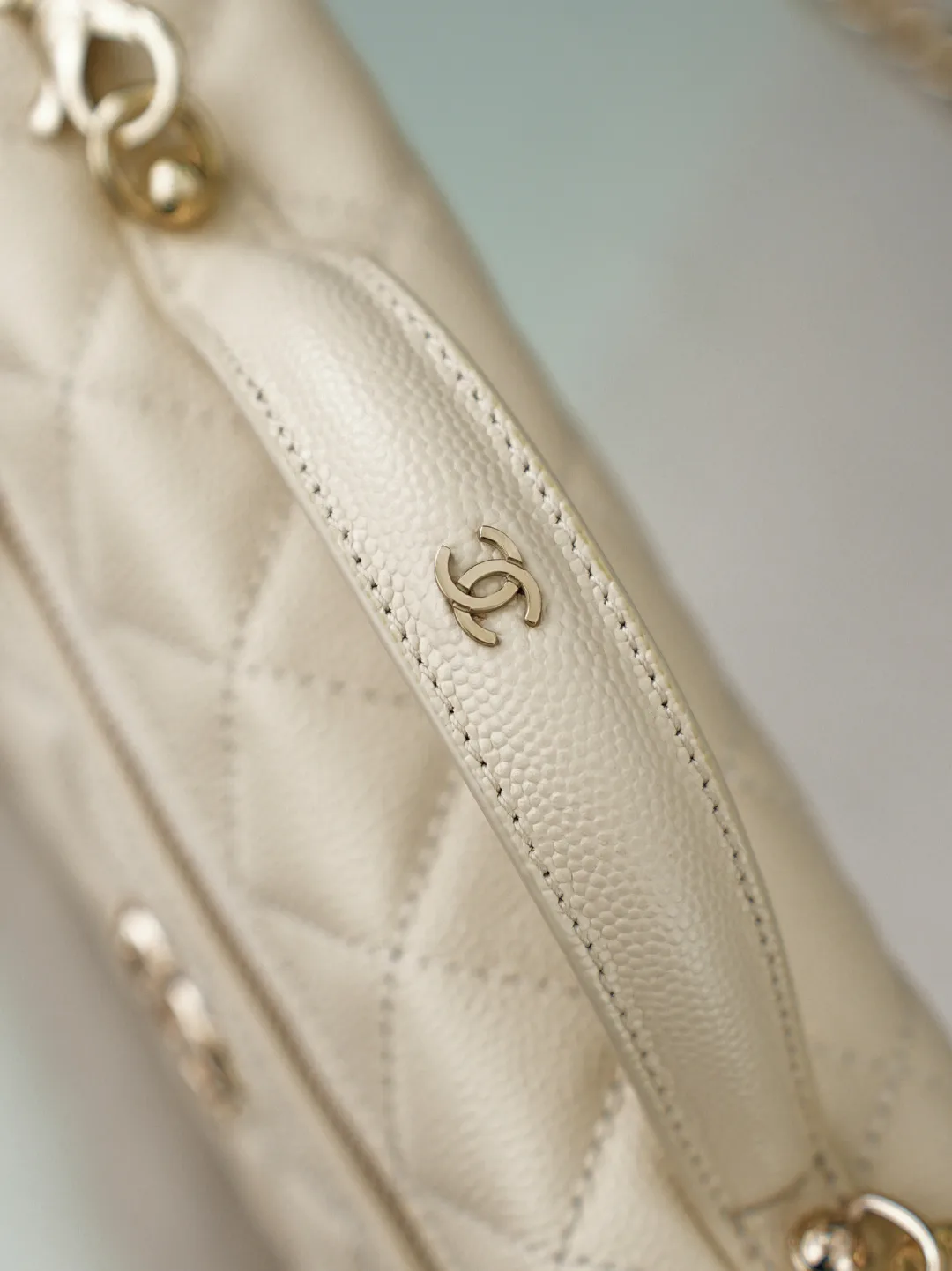 Chanel White Quilted Leather Top Handle Bag product photo from LabelPicks