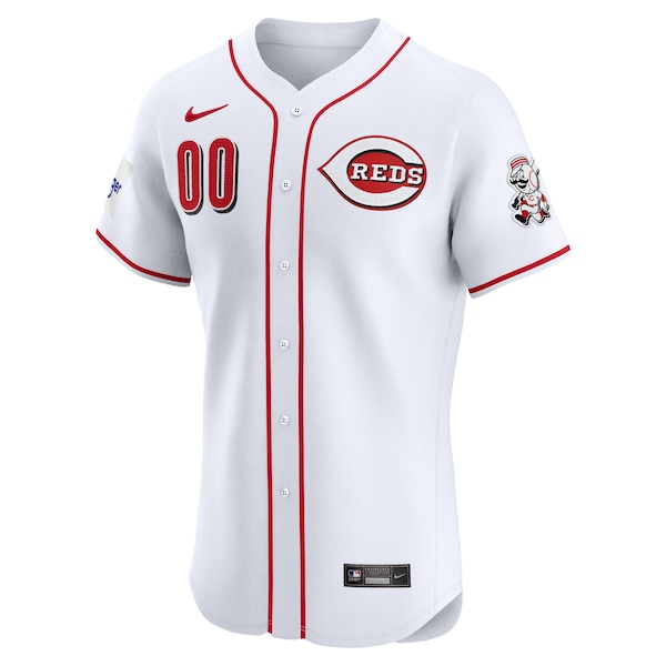 Cincinnati Reds Nike Home Elite Custom Patch Jersey - White