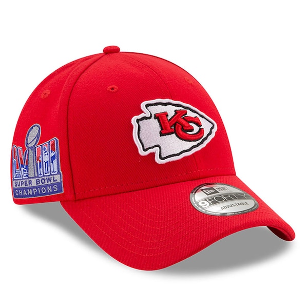 Kansas City Chiefs New Era Super Bowl LVIII Champions Side Patch 9FORTY Adjustable Hat - Red