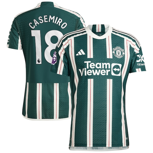 Casemiro Manchester United adidas 2023/24 Away Authentic Player Jersey - Green/Red