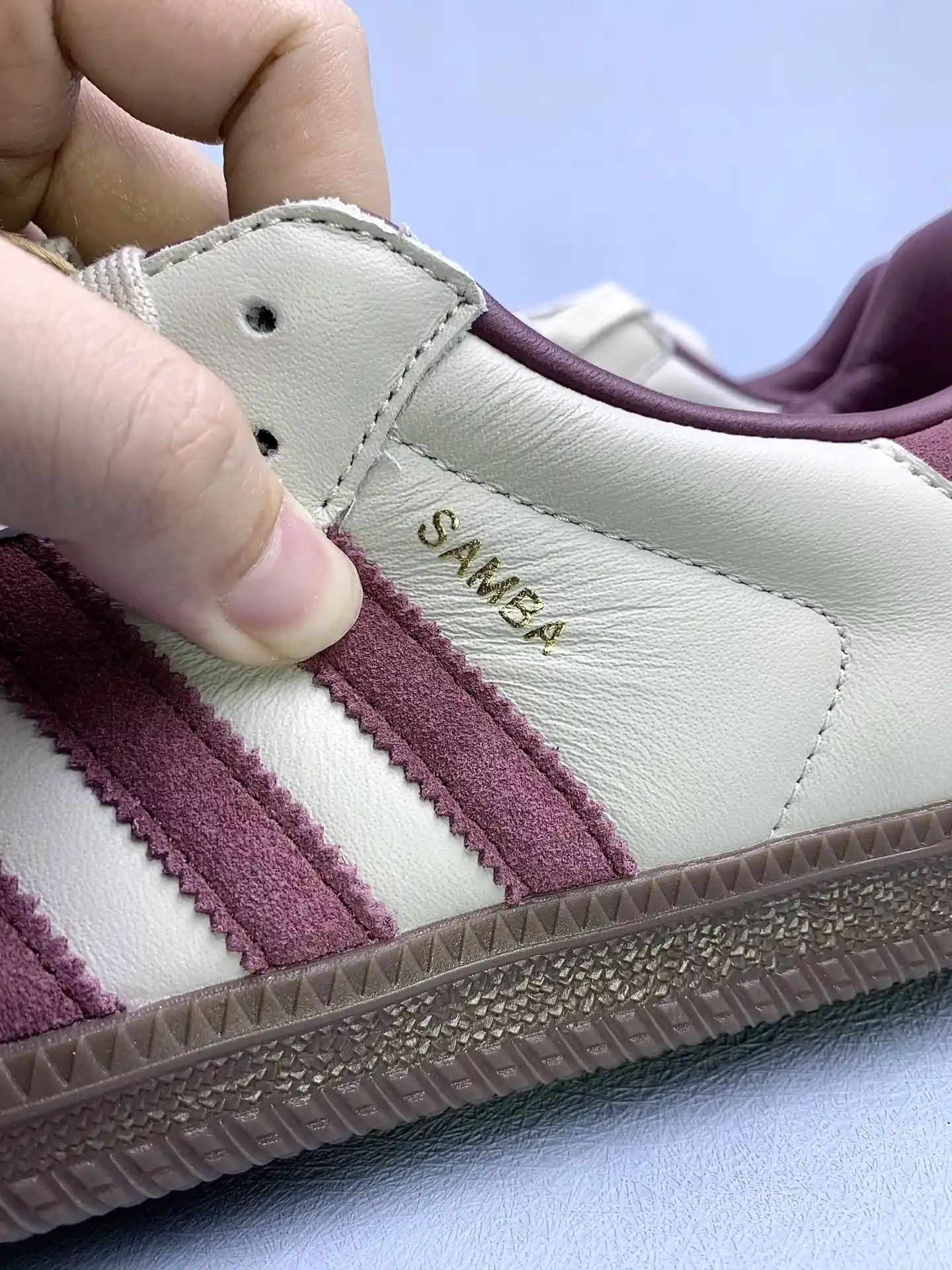 adidas Samba OG Putty Grey Maroon Shoes product photo from LabelPicks