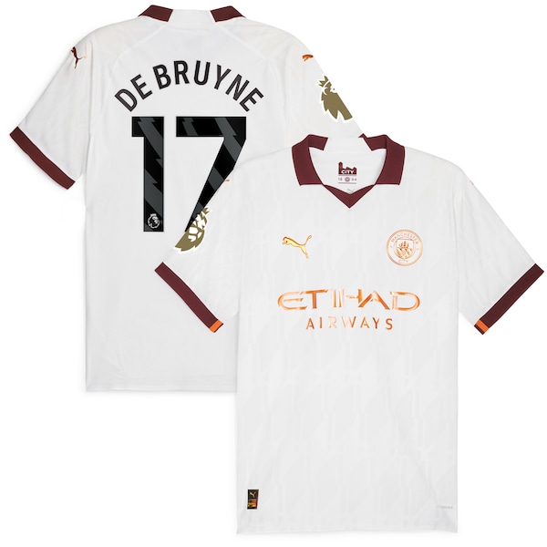 Kevin De Bruyne Manchester City Puma 2023/24 Away Authentic Jersey - White