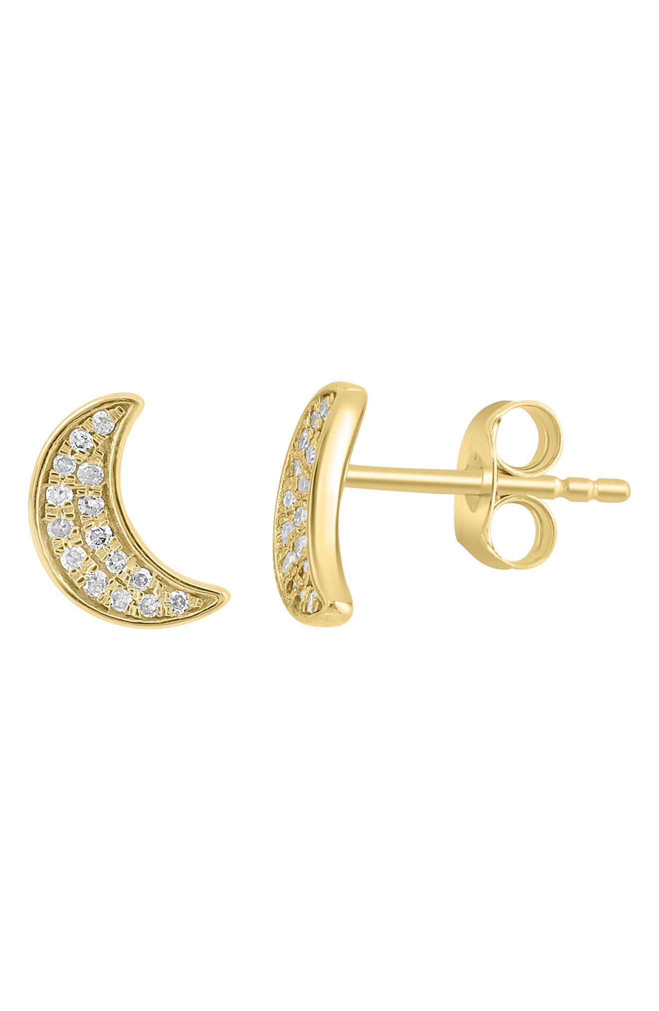 EFFY Sterling Silver & Diamond Moon Stud Earrings - 0.18 ctw