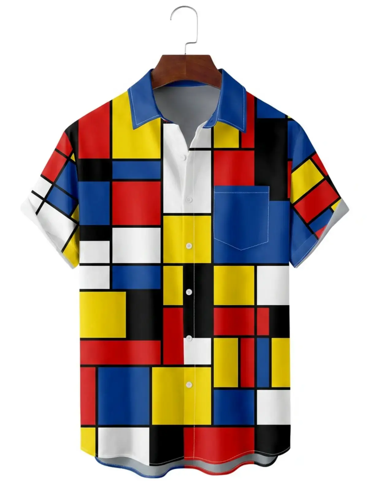 Men's printed shirts Mondrian Geometric Art Hawaiian Shirt