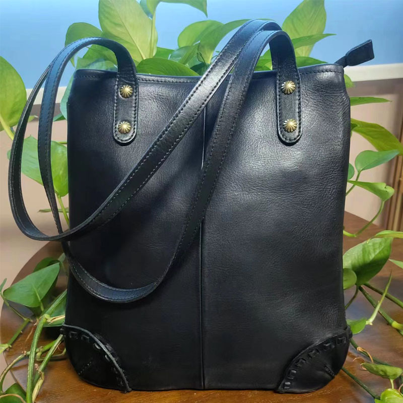 Oversized Black Pebble Tote Purse
