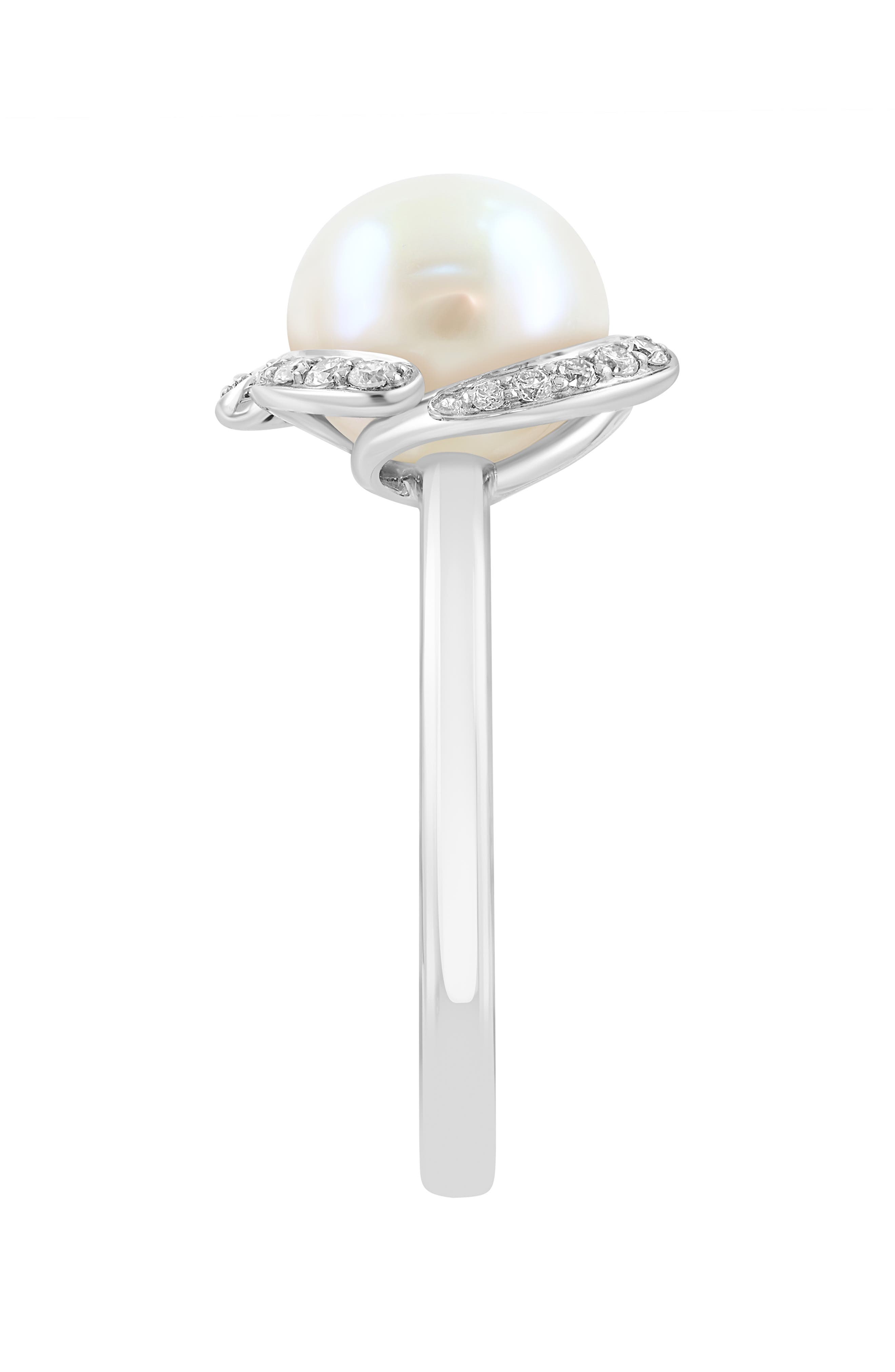 EFFY Freshwater Pearl & Diamond Pavé Ring