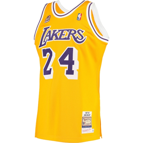 Men's Los Angeles Lakers Kobe Bryant Gold 2007 Hardwood Classics Authentic Jersey