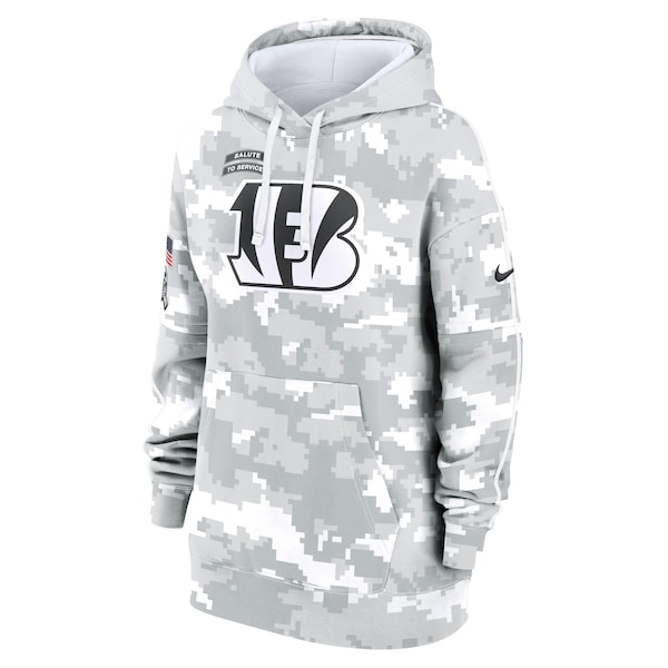 Cincinnati Bengals Nike Women's 2024 Salute To Service Club Fleece Pullover Hoodie - Arctic Camo