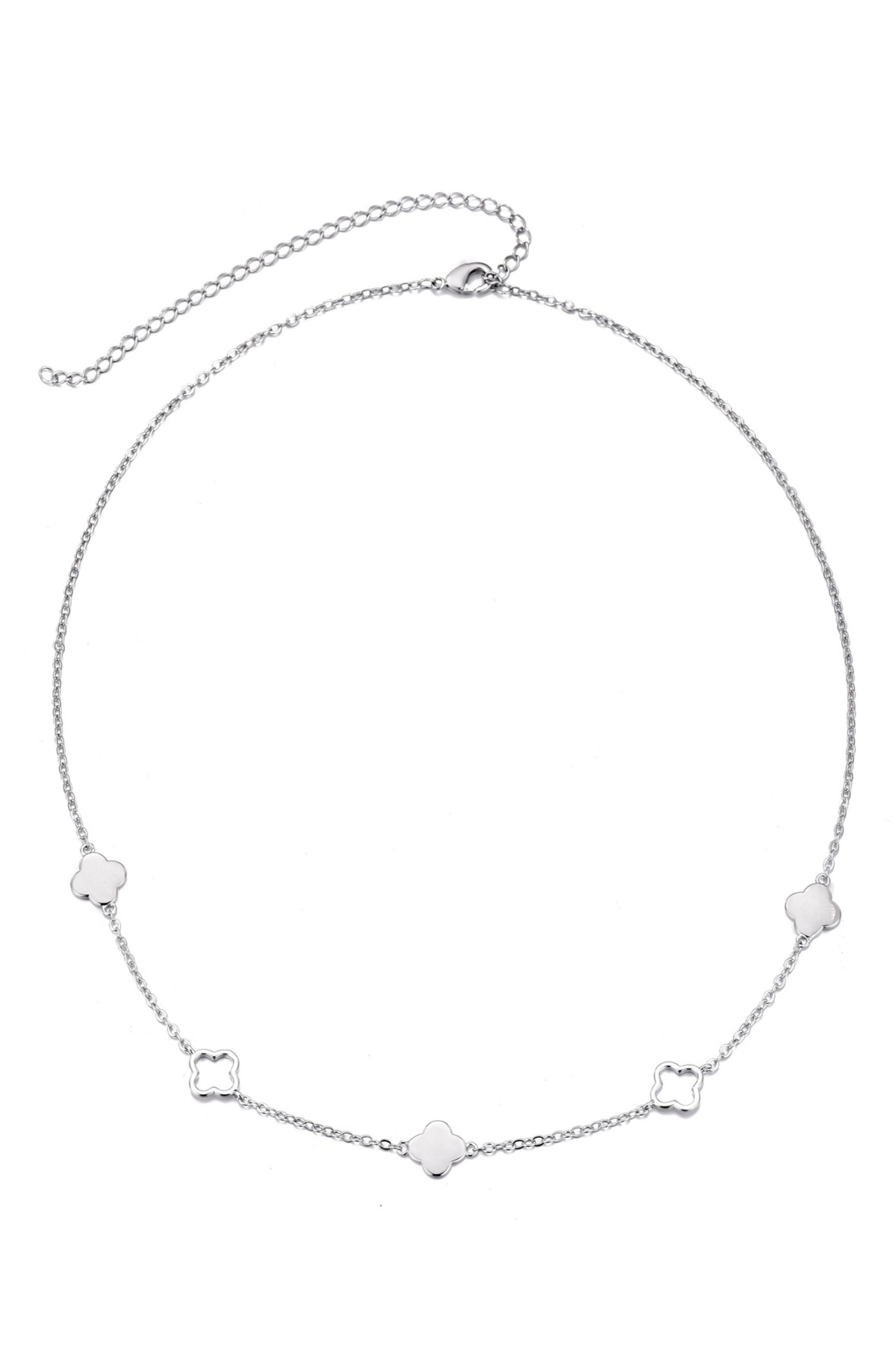 Adornia Clover Station Chain Necklace