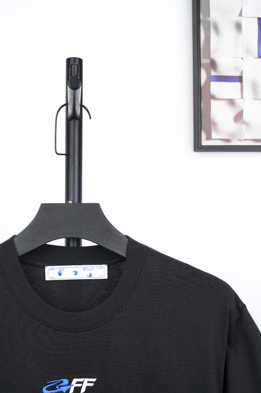 Off-White Black Blue White Embroidered OFF Globe Arrow T-Shirt product photo from LabelPicks