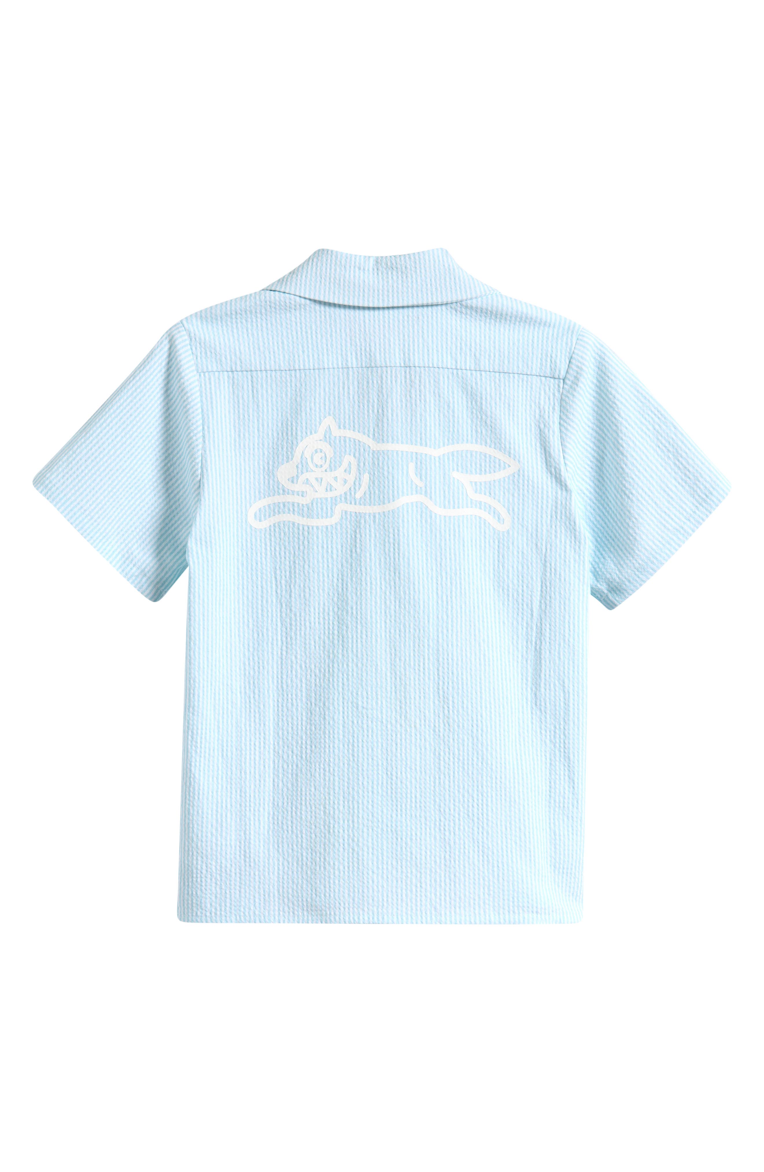 ICECREAM Kids' Conductor Stretch Seersucker Camp Shirt