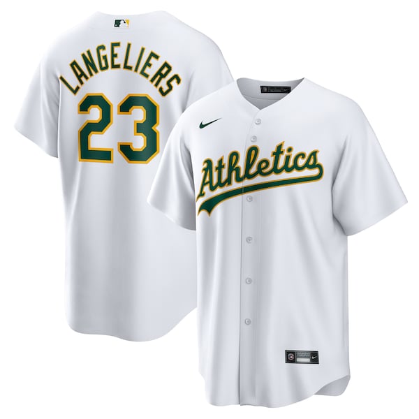 Shea Langeliers Athletics Nike Home Replica Jersey - White
