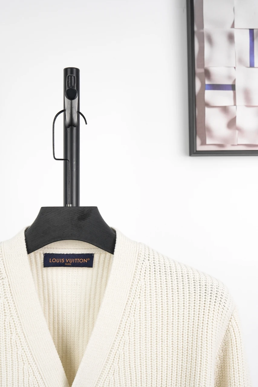 Louis Vuitton Off White Overlap Monogram Jacquard Cardigan Jacket product photo from LabelPicks