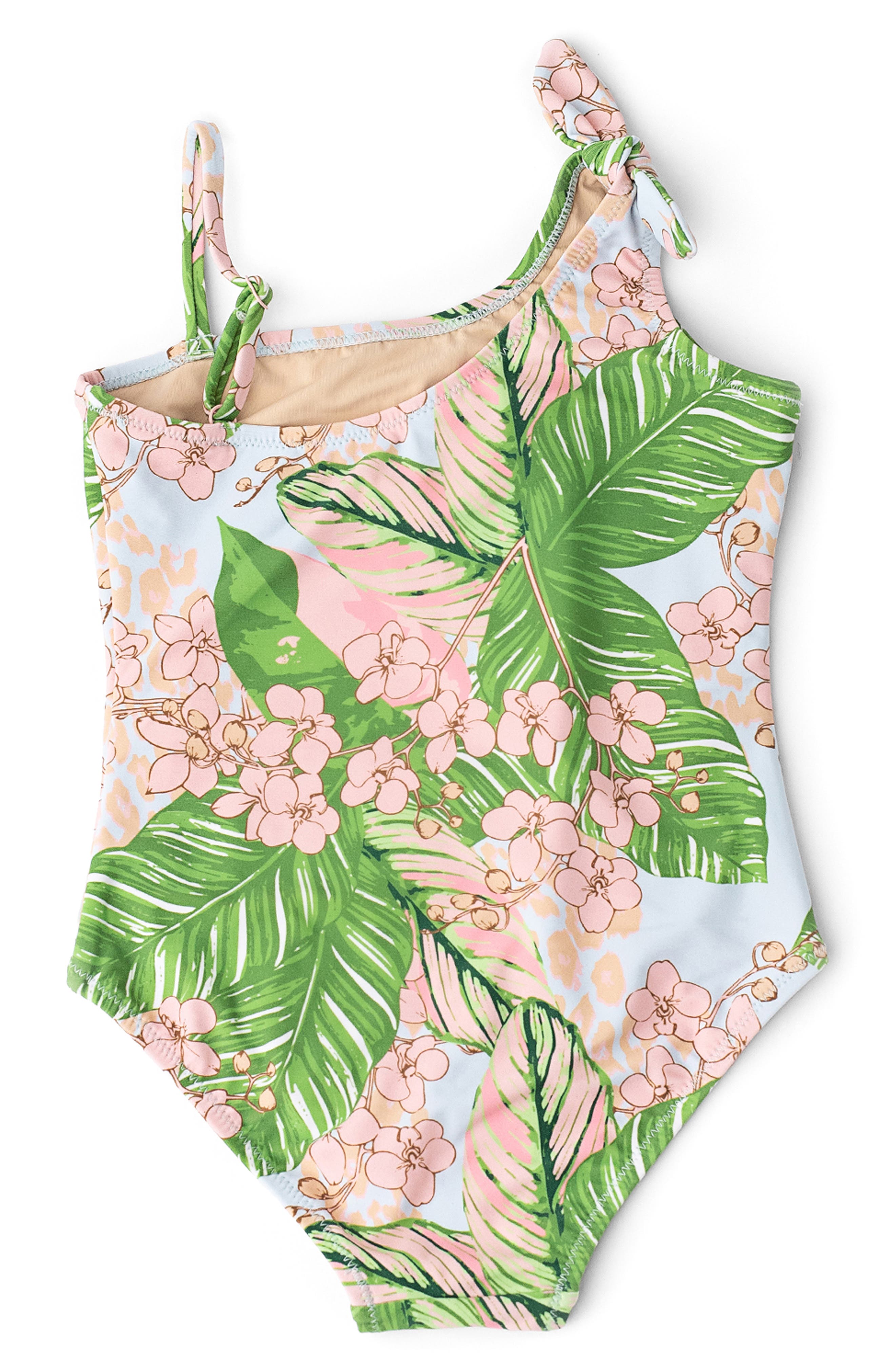 Shade Critters Kids' Botanical Palms One-Shoulder One-Piece UPF 50+ Swimsuit