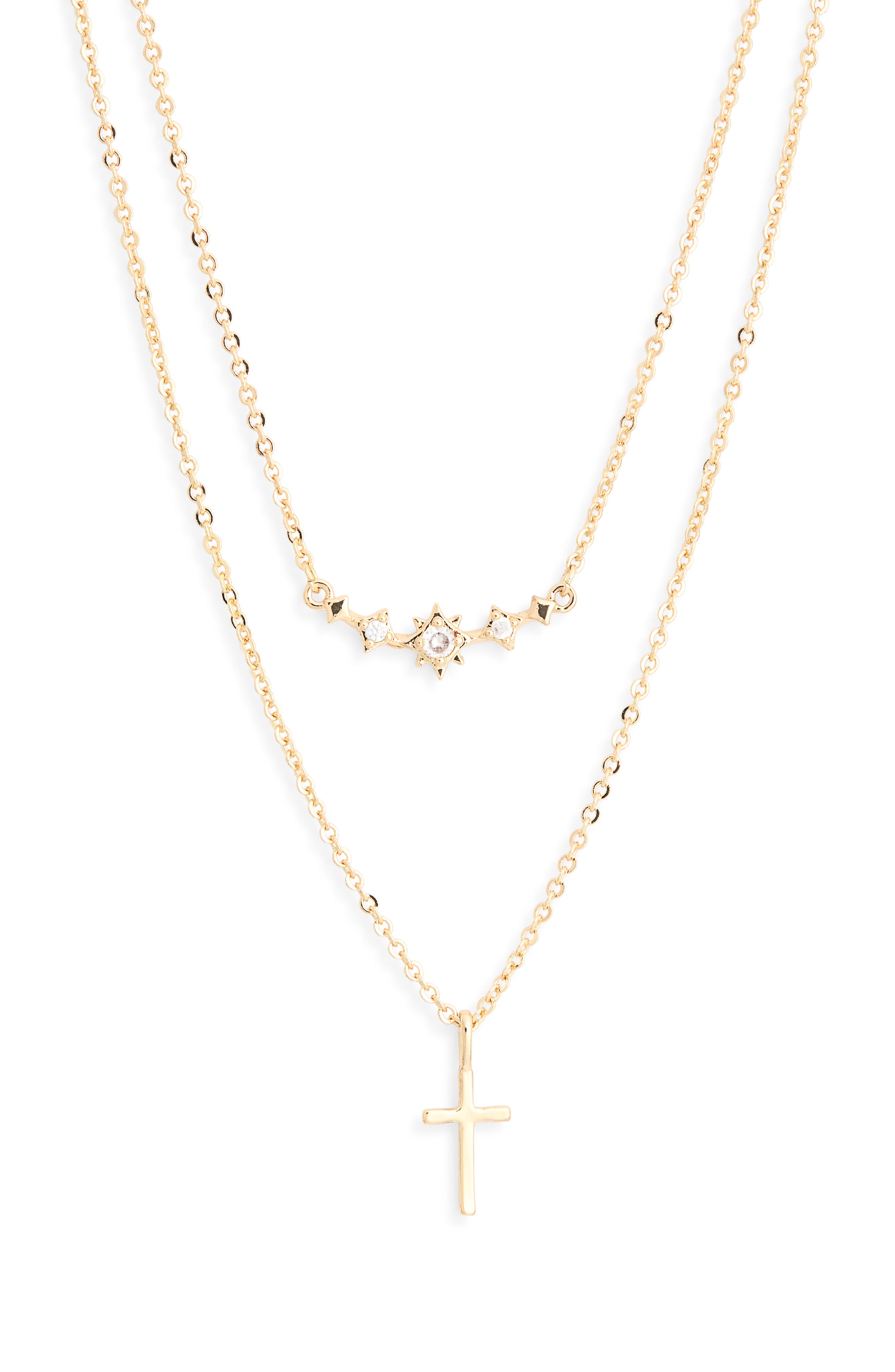 Leith Set of 2 Cross Pendant Necklaces