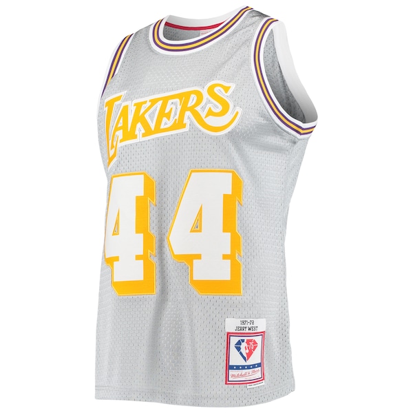 Jerry West Los Angeles Lakers 75th Anniversary 1971/72 Hardwood Classics Swingman Jersey - Silver