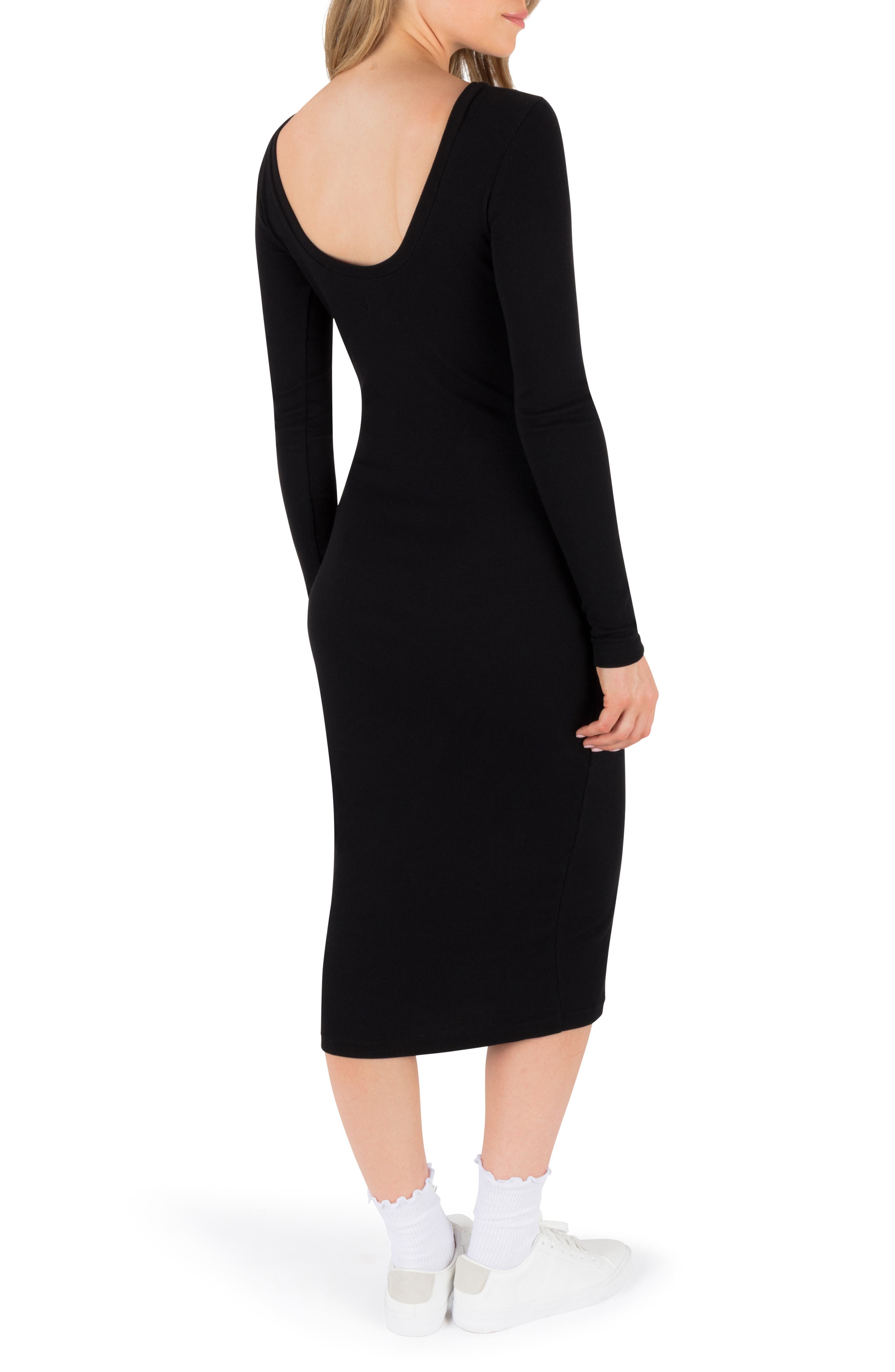Hurley Just A Girl Long Sleeve Knit Midi Dress