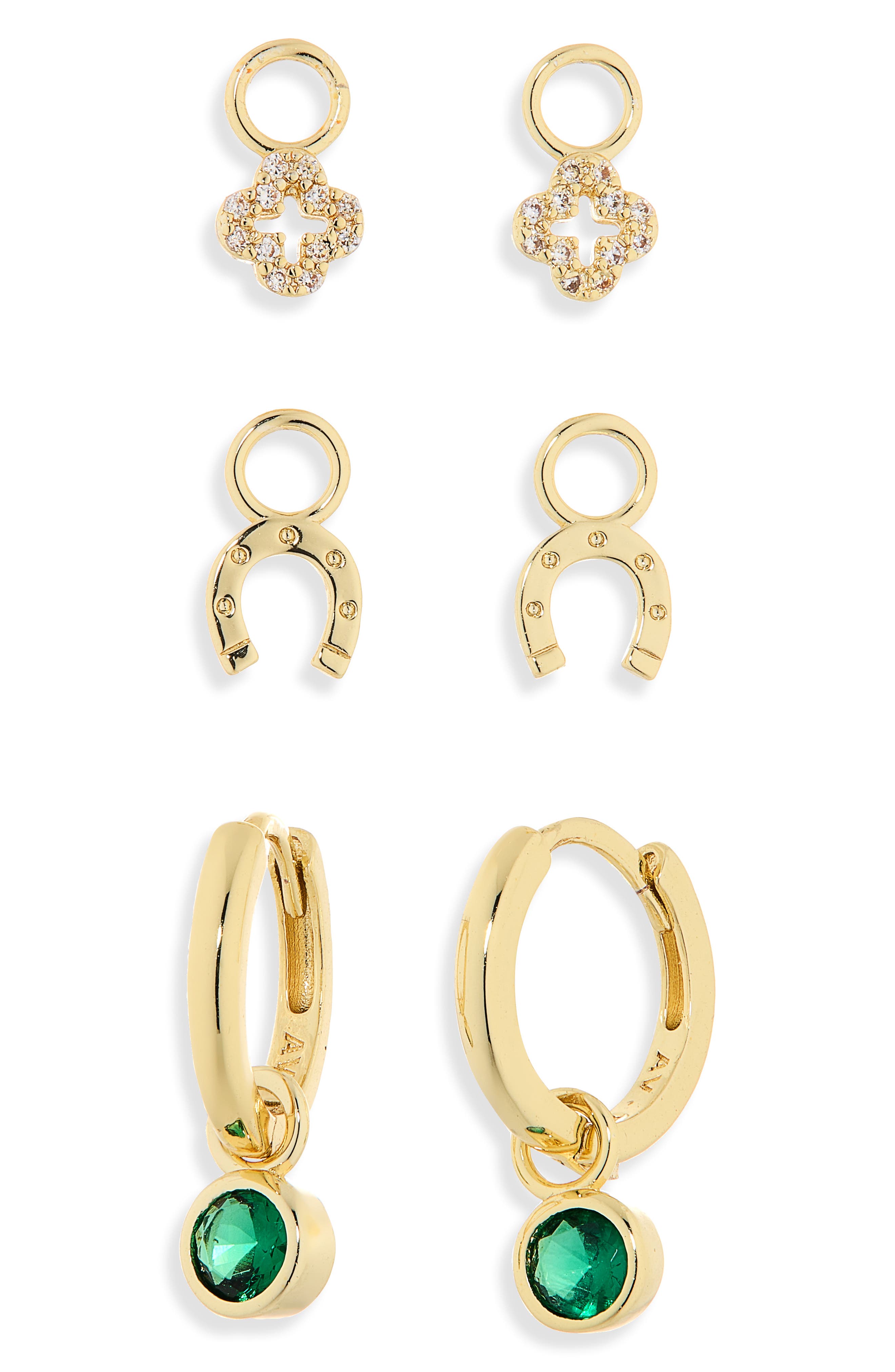 ARGENTO VIVO Luck Hoop Earrings & Assorted Charms 4-Piece Set