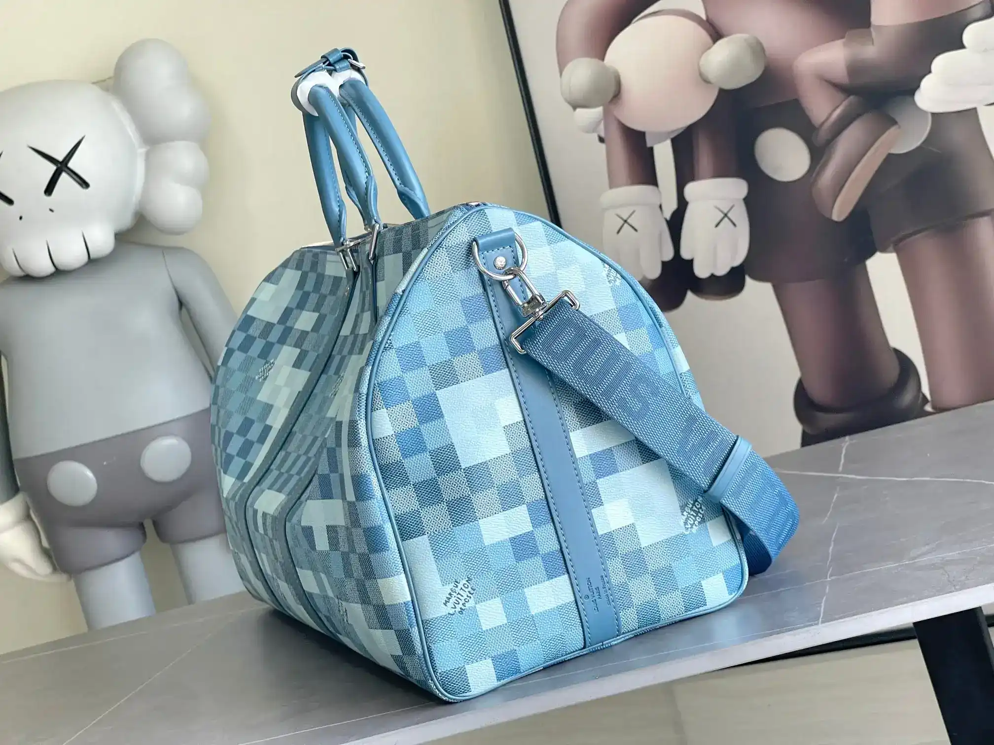 Louis Vuitton Blue Keepall Damier Canvas Tote Bag product photo from LabelPicks