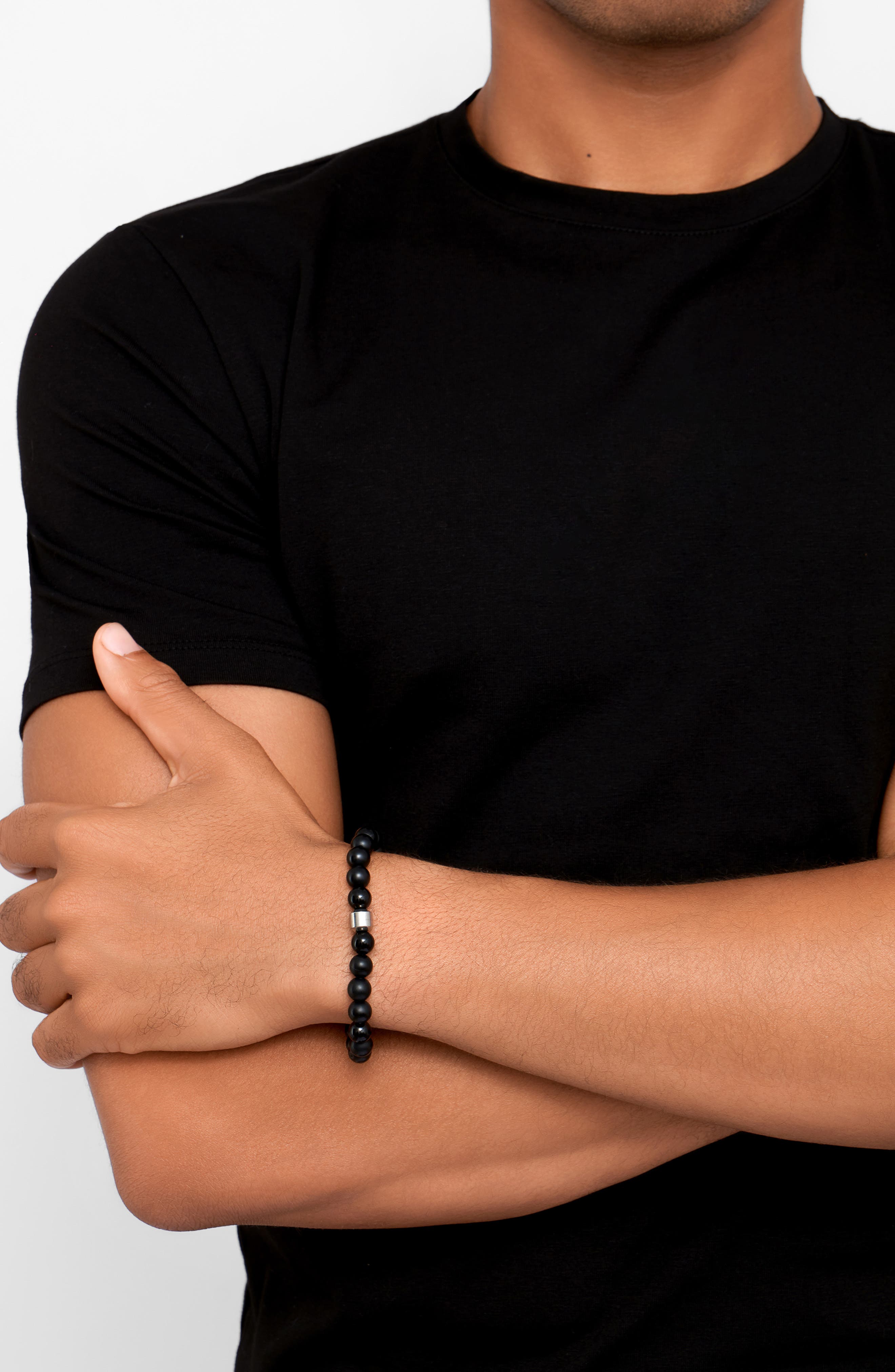 Adornia Onyx Beaded Bracelet