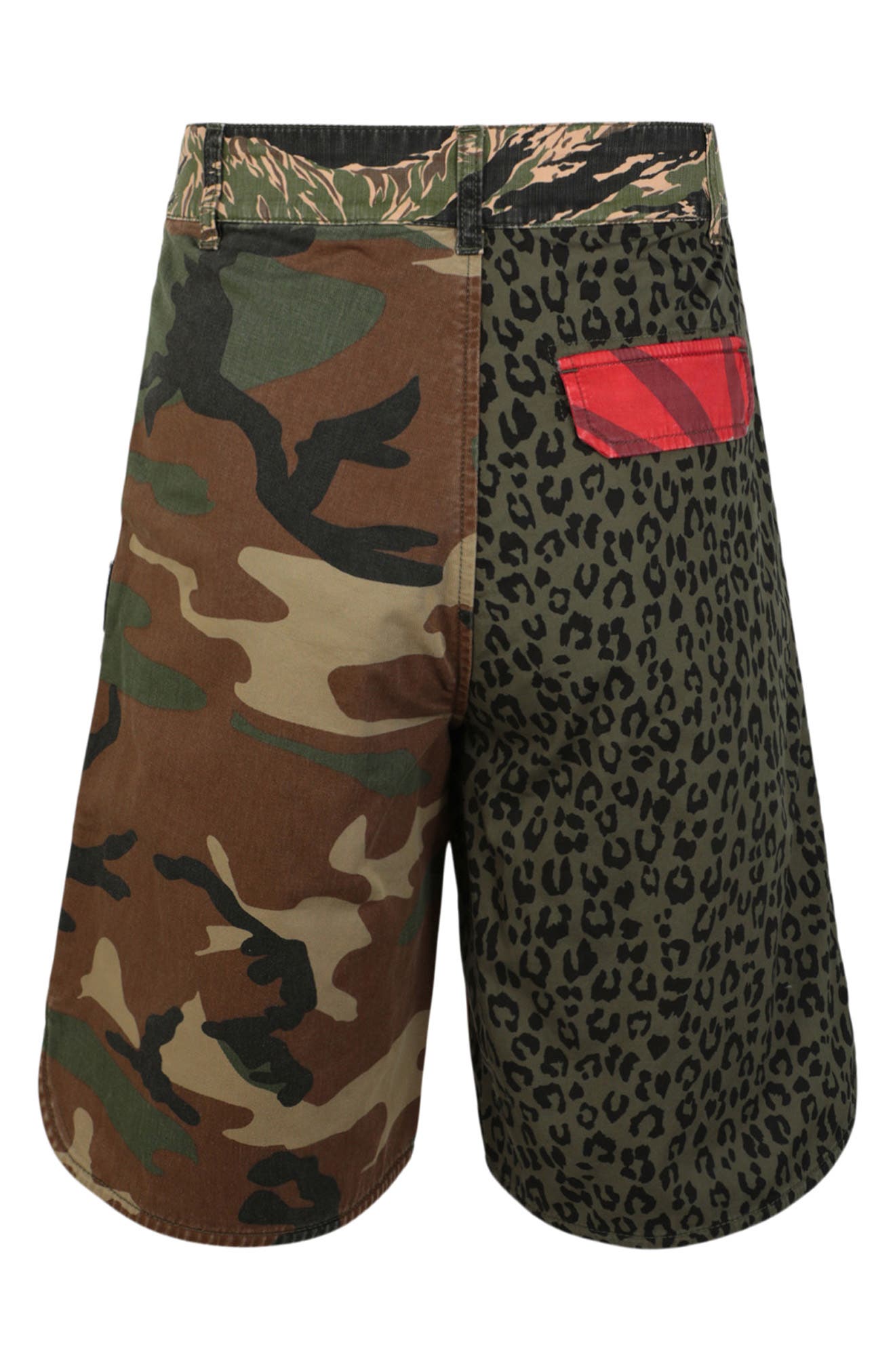 Palm Angels Mixed Print Cotton Shorts