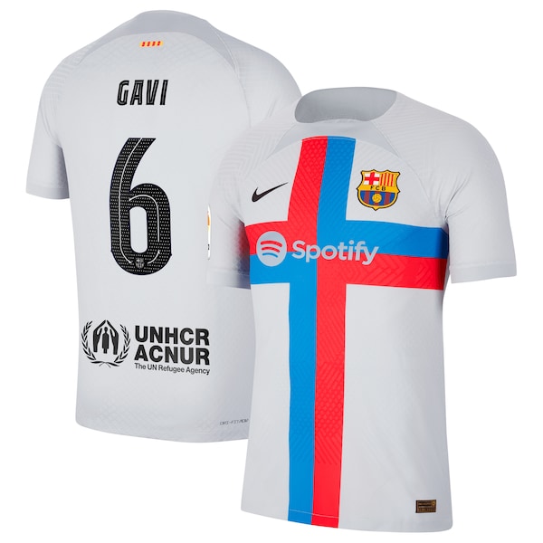 Gavi Barcelona Nike 2022/23 Third Vapor Match Authentic Player Jersey - Gray