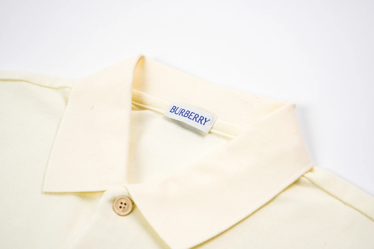 Burberry White Stripe Equestrian Knight Embroidered Polo Shirt product photo from LabelPicks