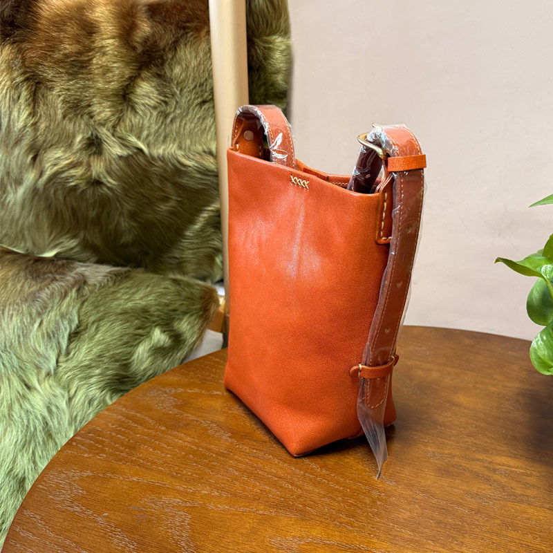 Women's Terracotta Orange Bucket Crossbody