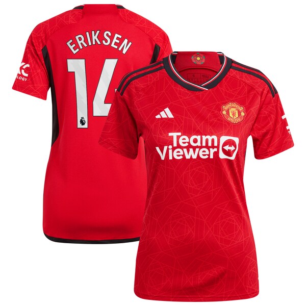 Christian Eriksen Manchester United adidas Women's 2023/24 Home Replica Player Jersey - Red/Green