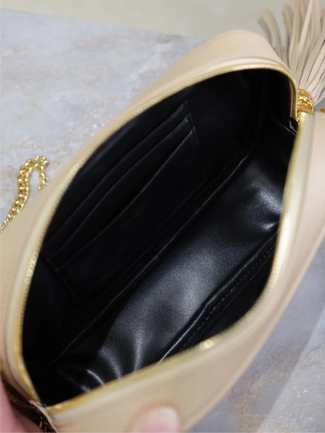 Saint Laurent Beige Calfskin Shoulder Bag product photo from LabelPicks